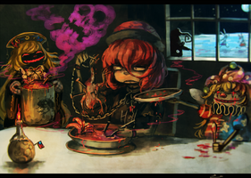 __hakurei_reimu_kirisame_marisa_reisen_udongein_inaba_clownpiece_junko_and_1_more_touhou_drawn...png