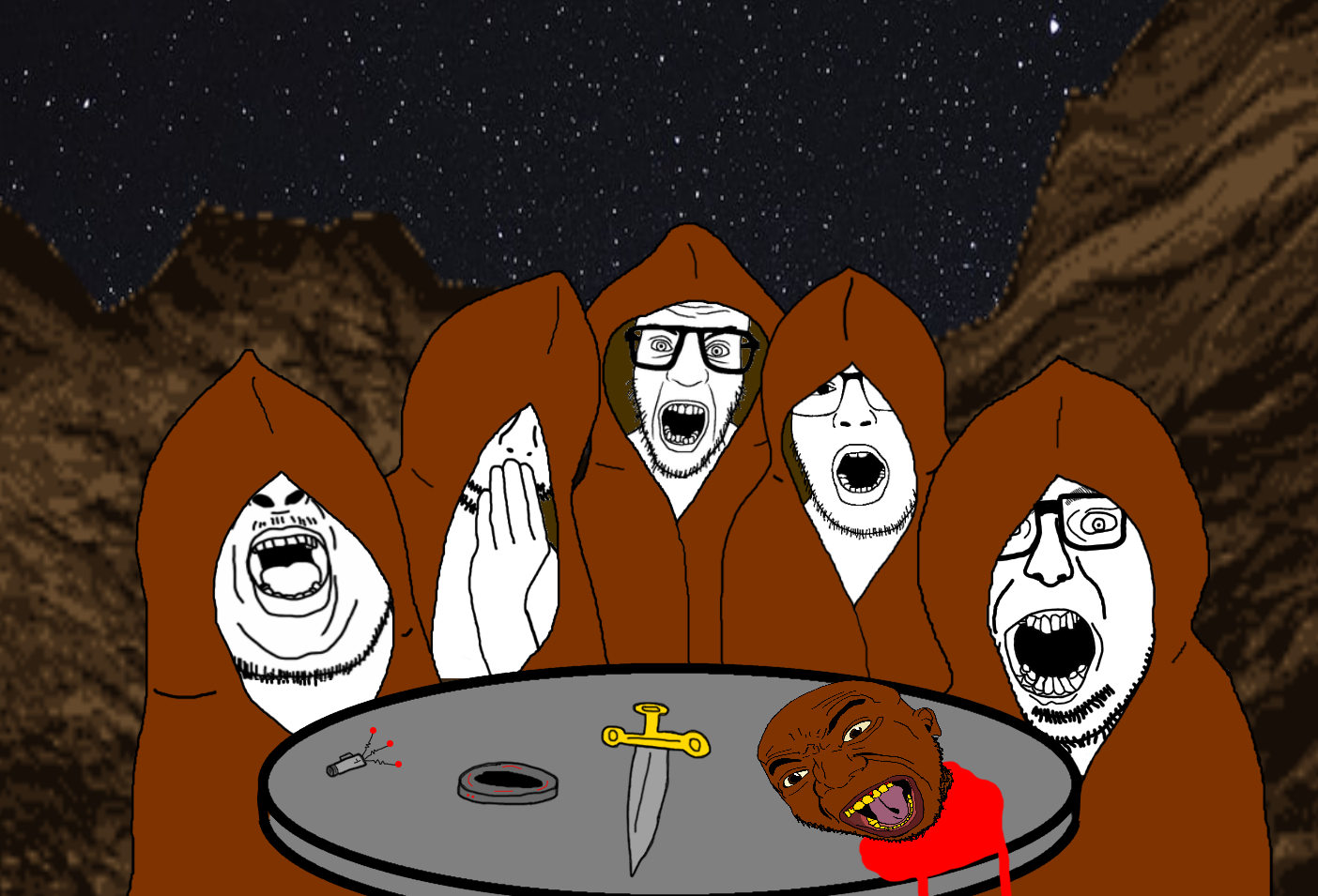 Evil Newjaks Plotting Total Nigger Death and Performing Dark Machine Magic.png