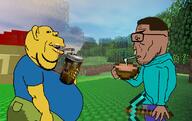 2soyjaks fat glasses minecraft noob pickaxe roblox side_profile soda soup steve_(minecraft) stubble subvariant:euromutt subvariant:impish_amerimutt variant:impish_soyak_ears variant:markiplier_soyjak // 1102x692 // 601.9KB